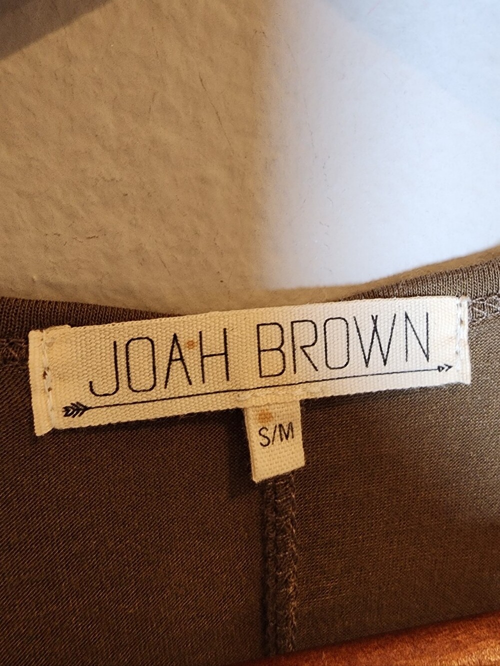 S/M Joah Brown Racer Back Tank Top Jersey Knit Stretchy Green Brown Women's - Picture 4 of 10